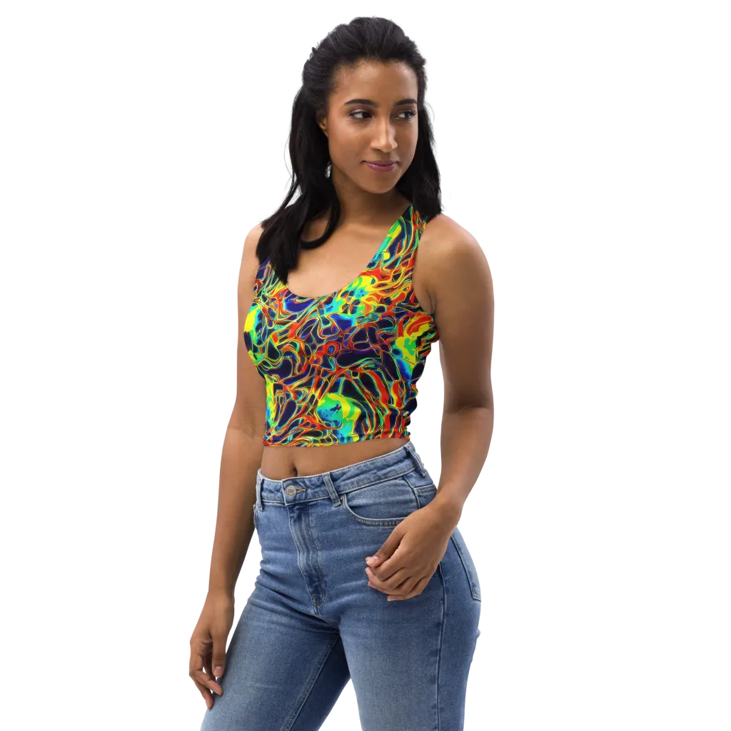 Hypercolor Vortex on Crop Top — Left Front