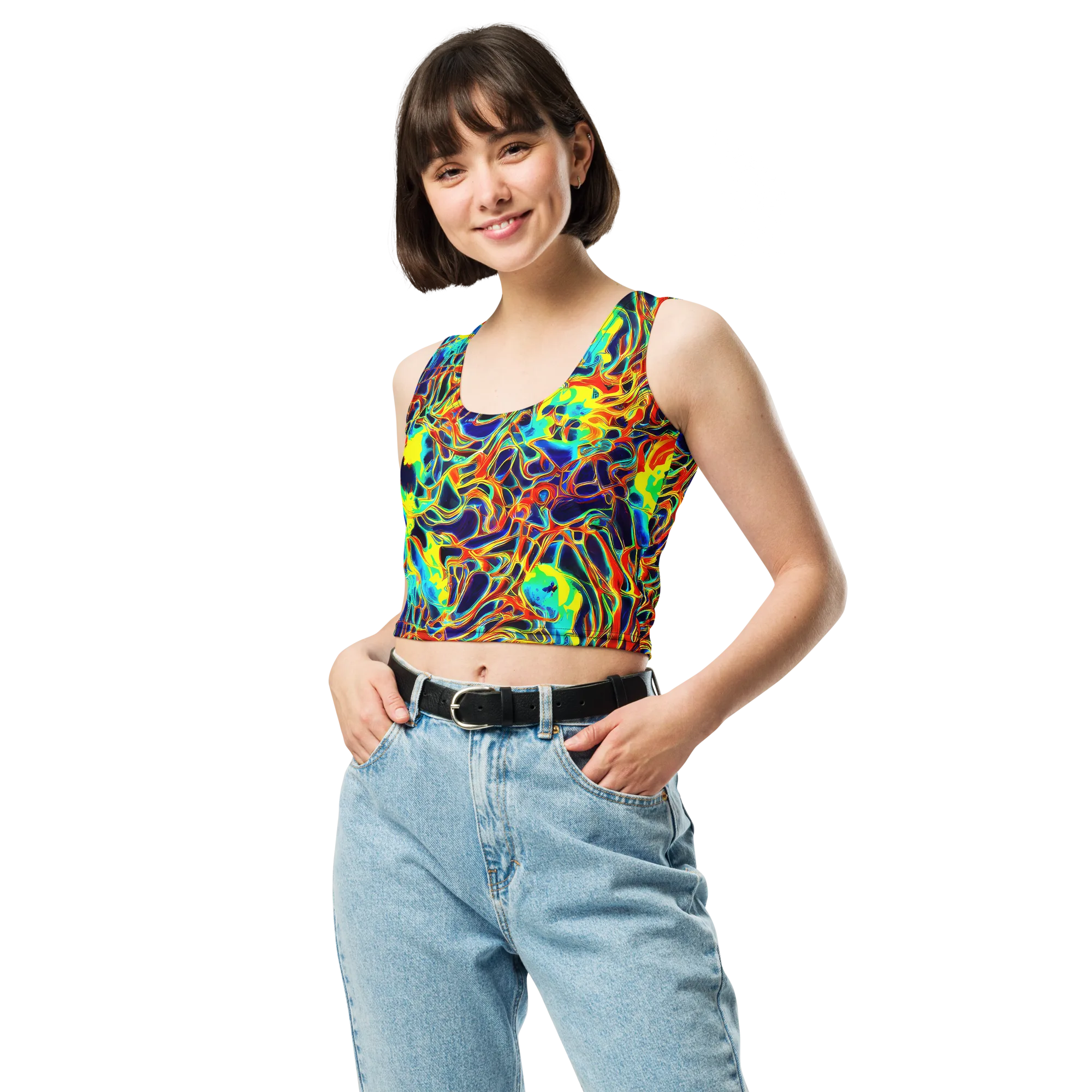 Hypercolor Vortex on Crop Top — Front