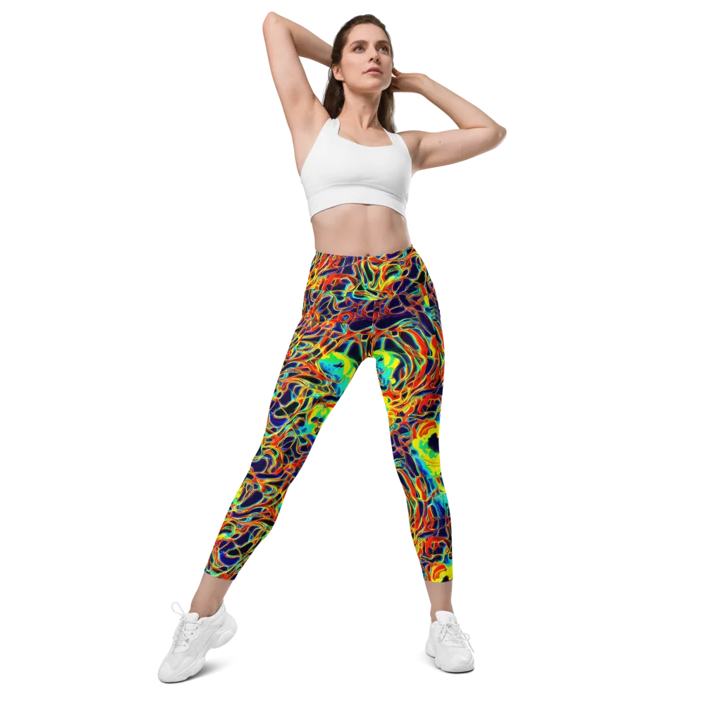 Hypercolor Vortex on Leggings with Pockets — Front