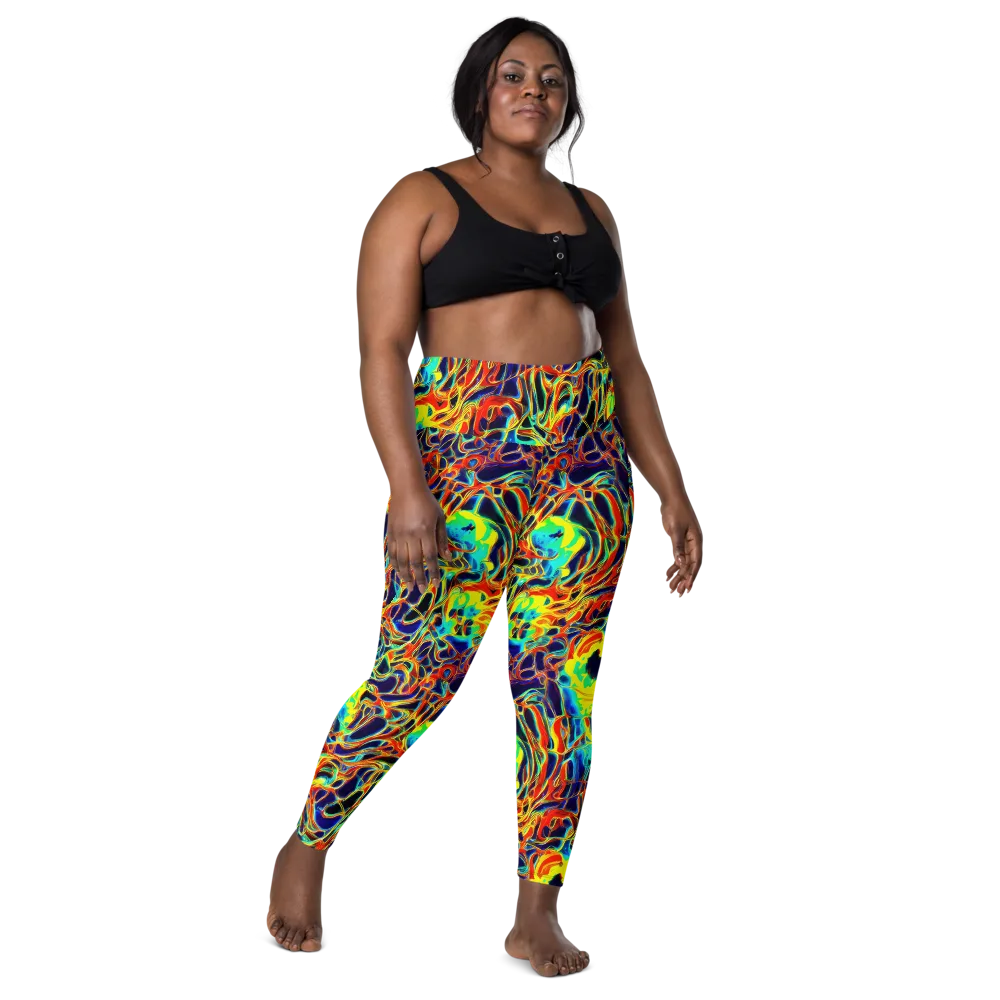 Hypercolor Vortex on Leggings with Pockets — Front