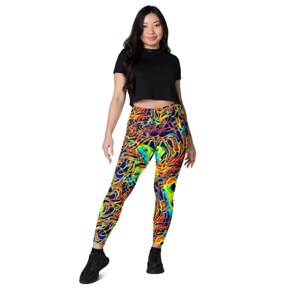Hypercolor Vortex on Leggings with Pockets — Front