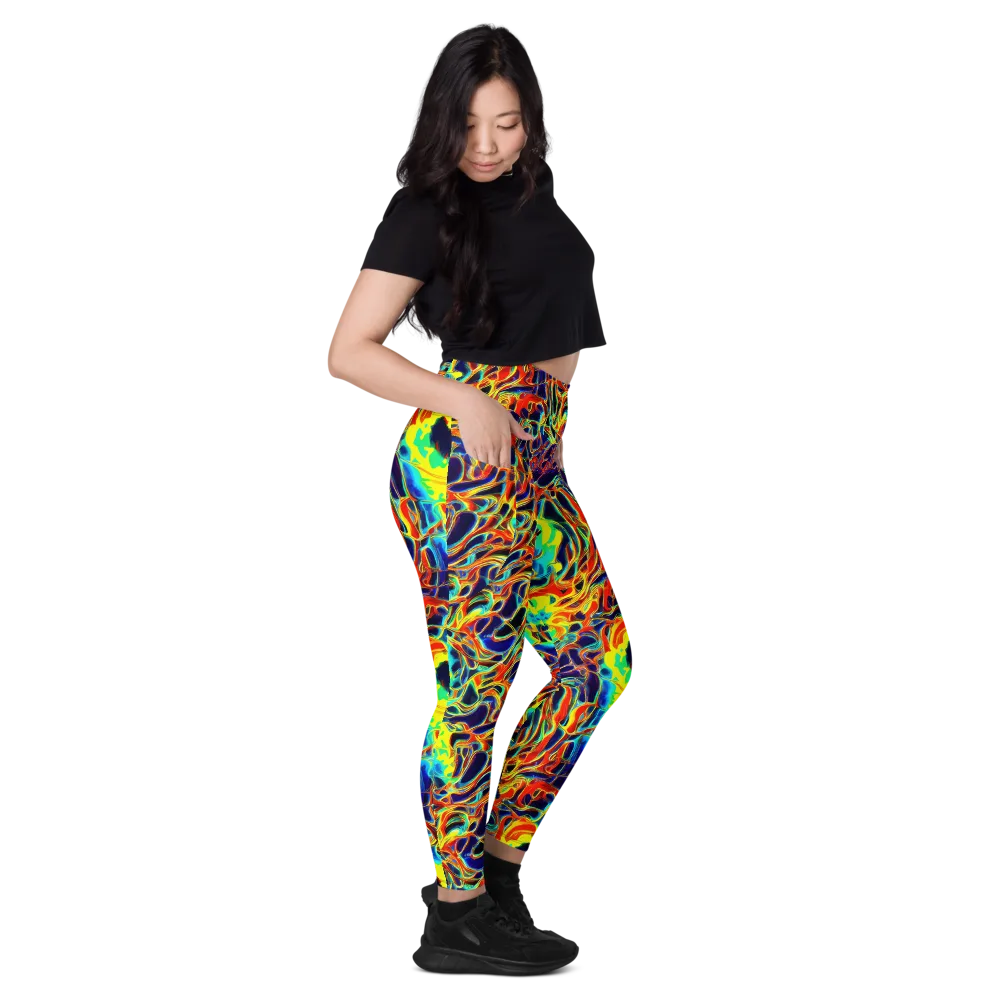 Hypercolor Vortex on Leggings with Pockets — Right