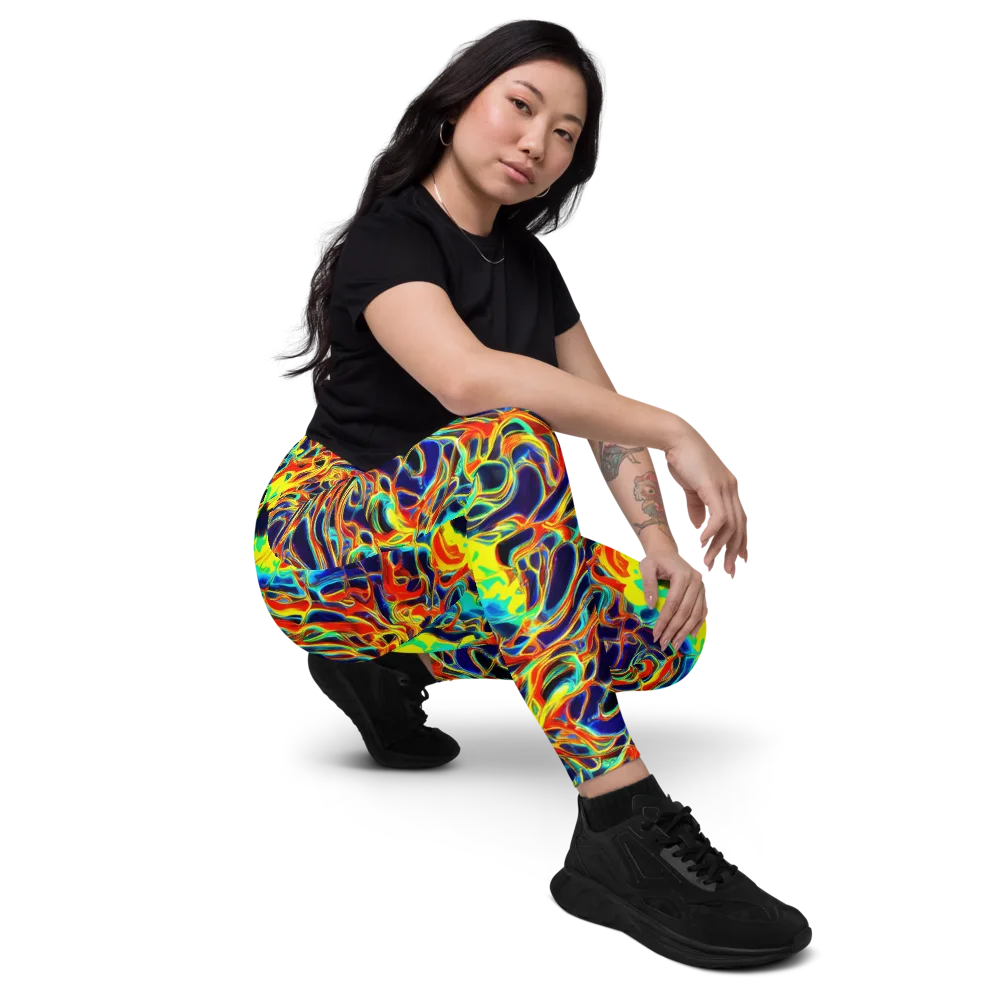 Hypercolor Vortex on Leggings with Pockets — Right Front