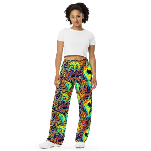 Hypercolor Vortex on a Wide-Leg Pants