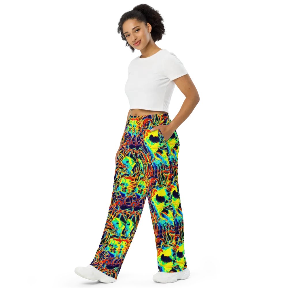 Hypercolor Vortex on Wide-Leg Pants — Left Front
