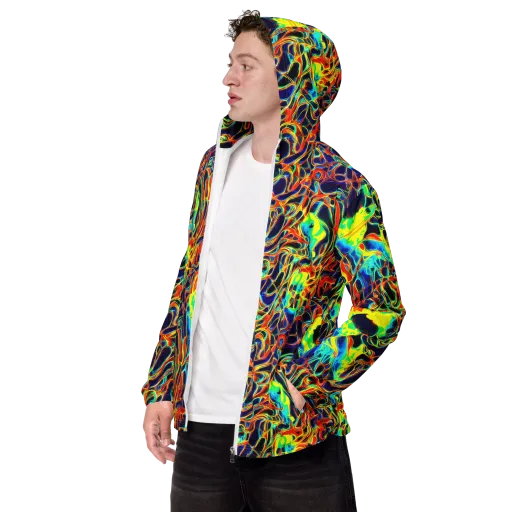Hypercolor Vortex on a Men's Windbreaker