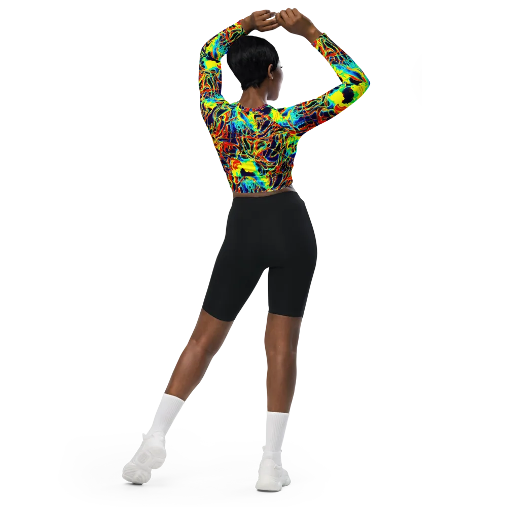 Hypercolor Vortex on Long Sleeve Crop Top — Back