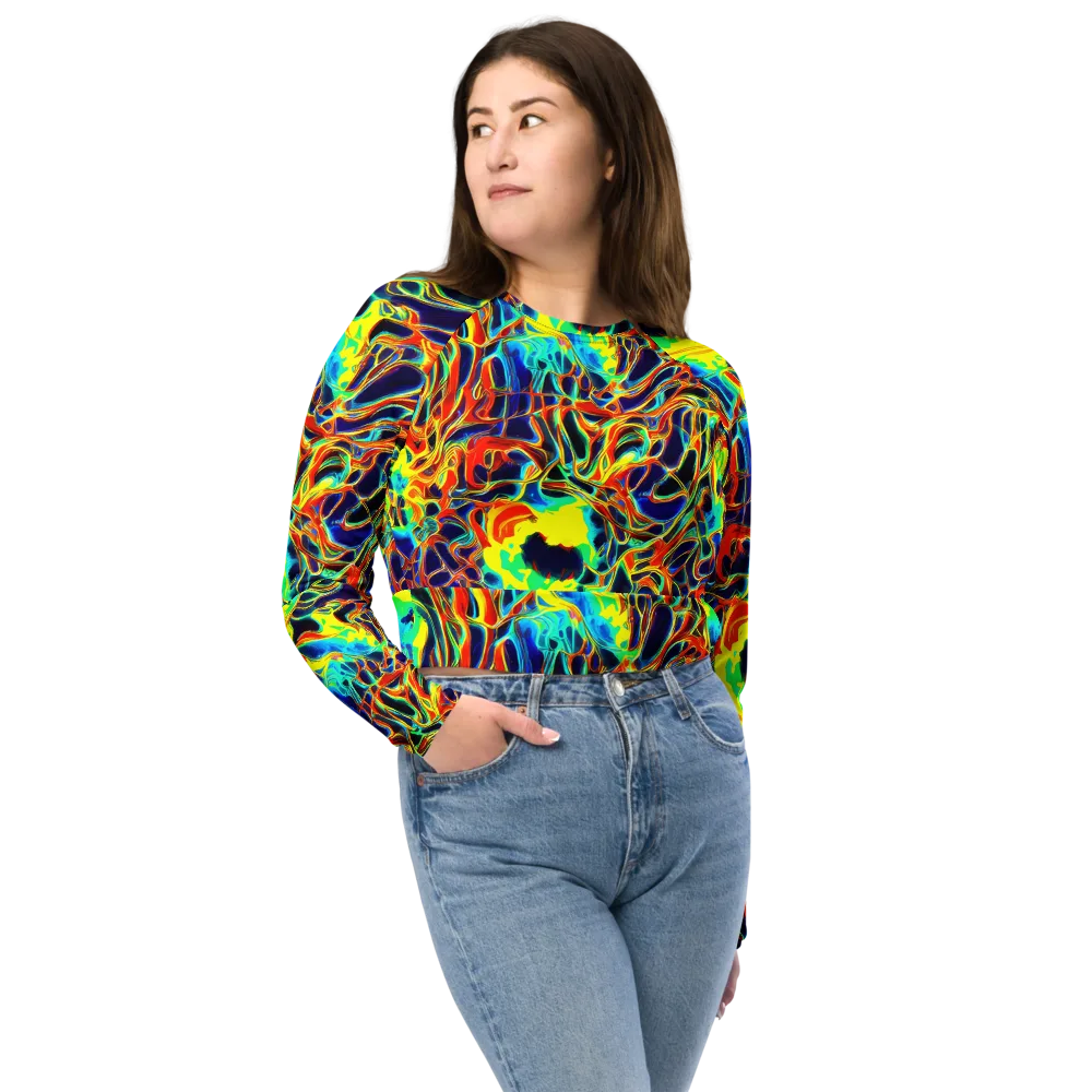 Hypercolor Vortex on Long Sleeve Crop Top — Front