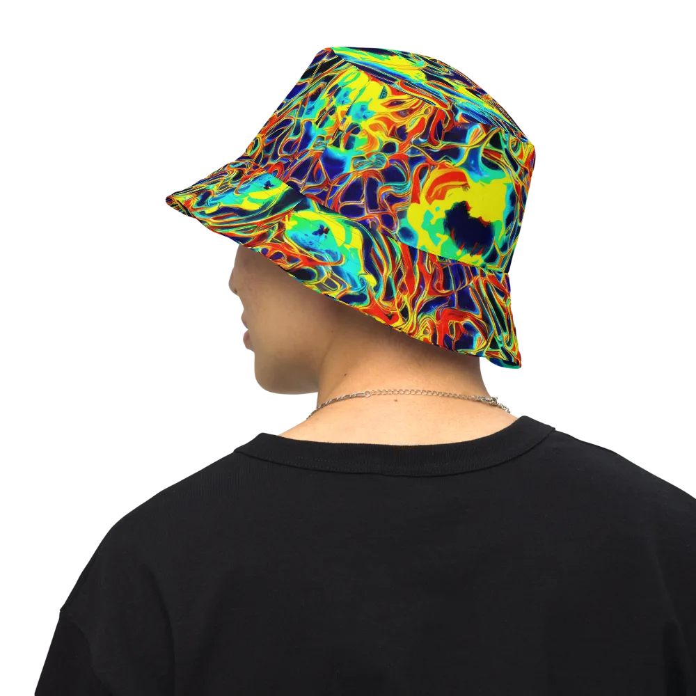 Hypercolor Vortex on Reversible Bucket Hat — Back Inside