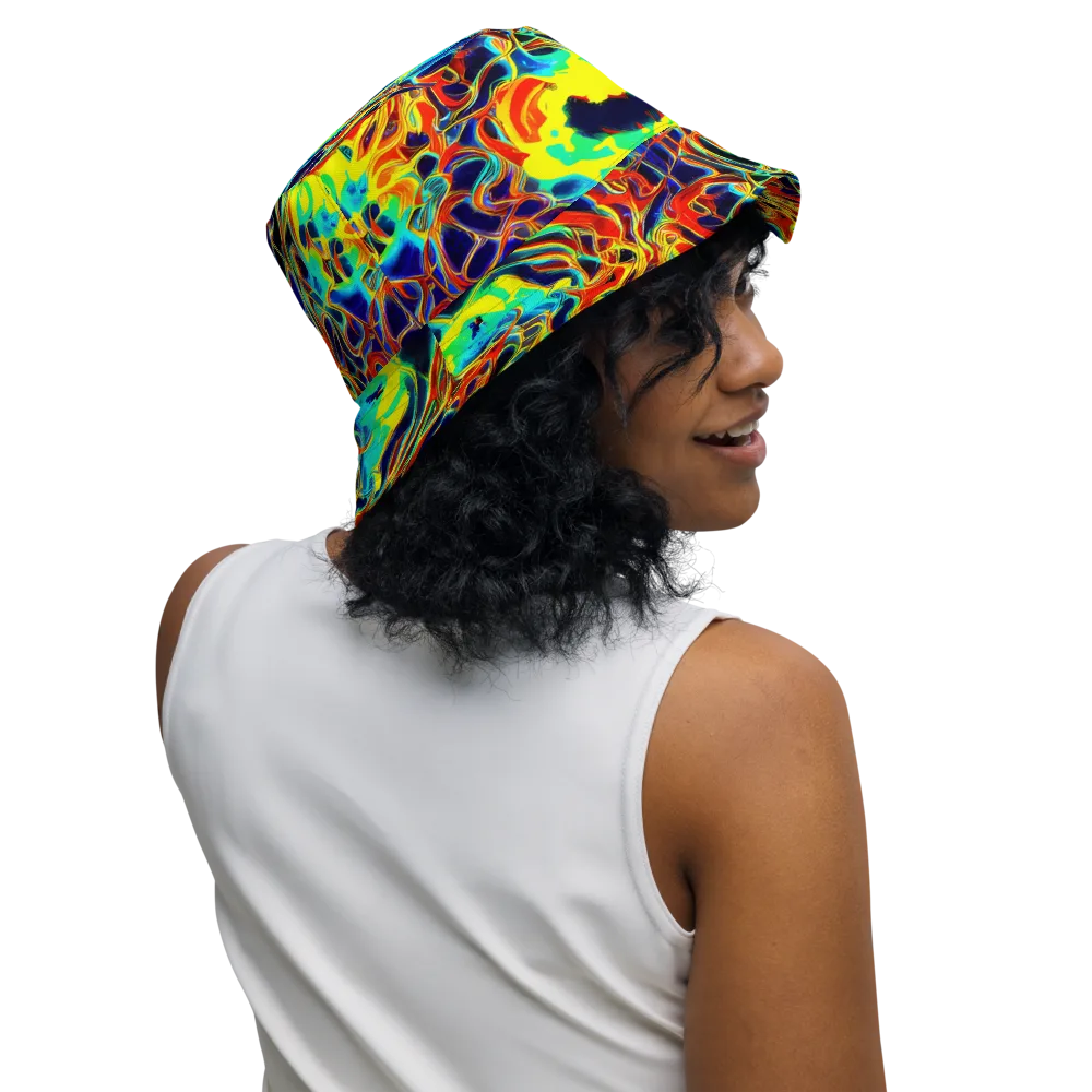 Hypercolor Vortex on Reversible Bucket Hat — Right Outside