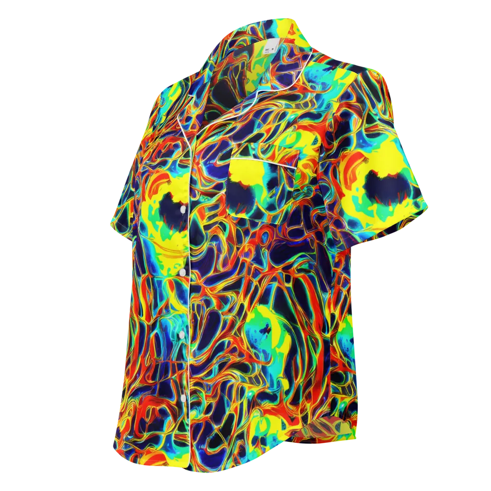 Hypercolor Vortex on Women's Short Sleeve Pajama Top — Left Front