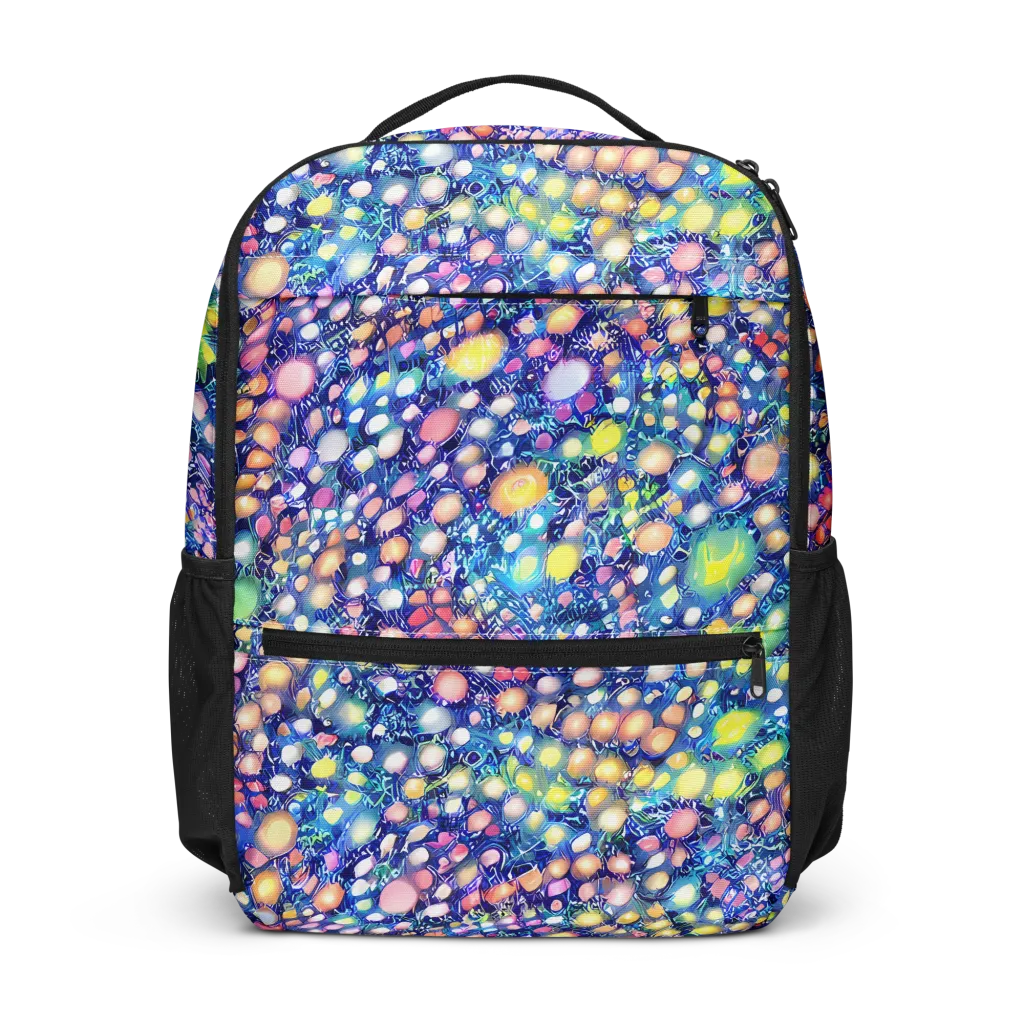 Neon Pebble Garden on Utility Backpack — Front