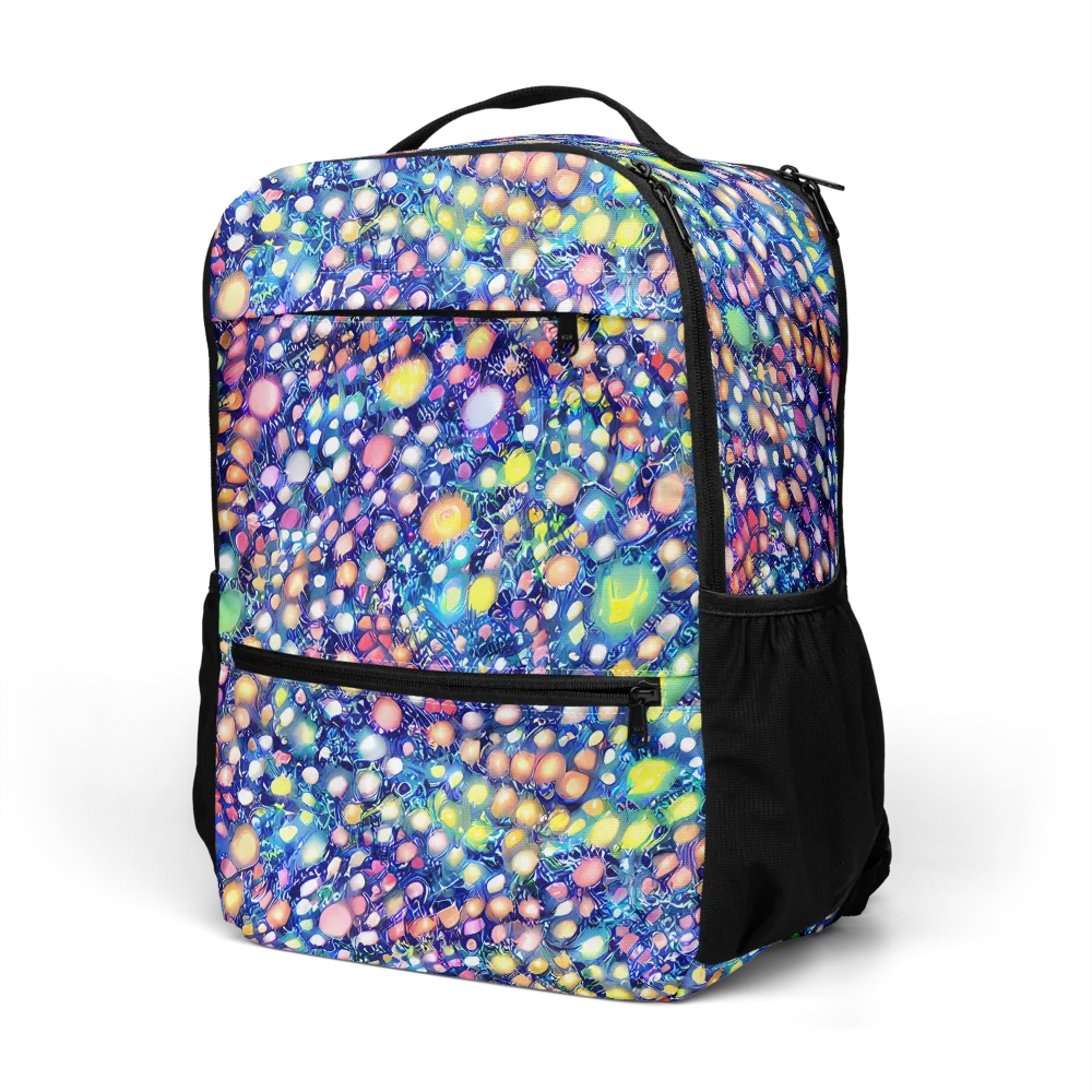 Neon Pebble Garden on Utility Backpack — Left Front