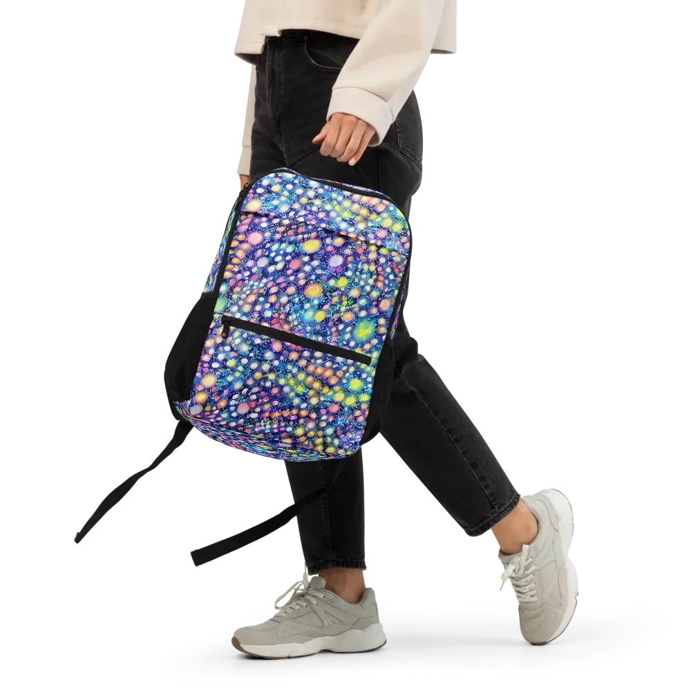 Neon Pebble Garden on Utility Backpack — Front
