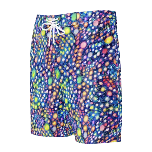Neon Pebble Garden on a Men's Board Shorts