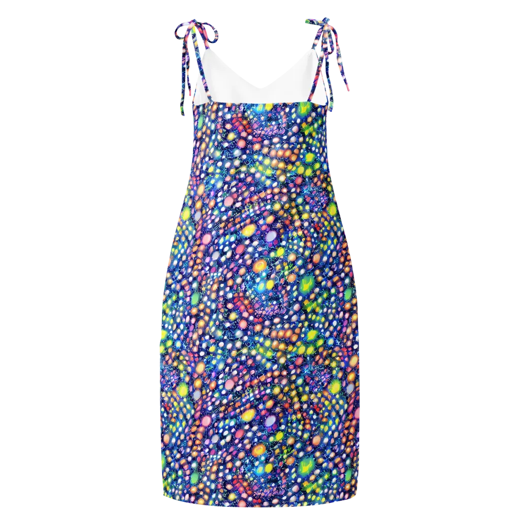 Neon Pebble Garden on Slip Dress — Back