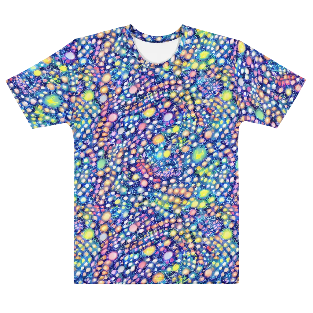 Neon Pebble Garden on Men's Cotton Crew Neck T-Shirt — Front