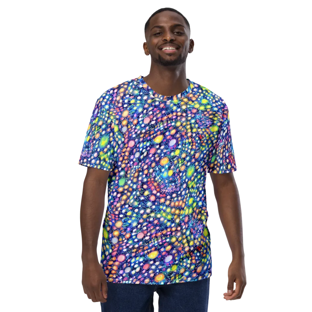 Neon Pebble Garden on Men's Crew Neck T-Shirt — Front
