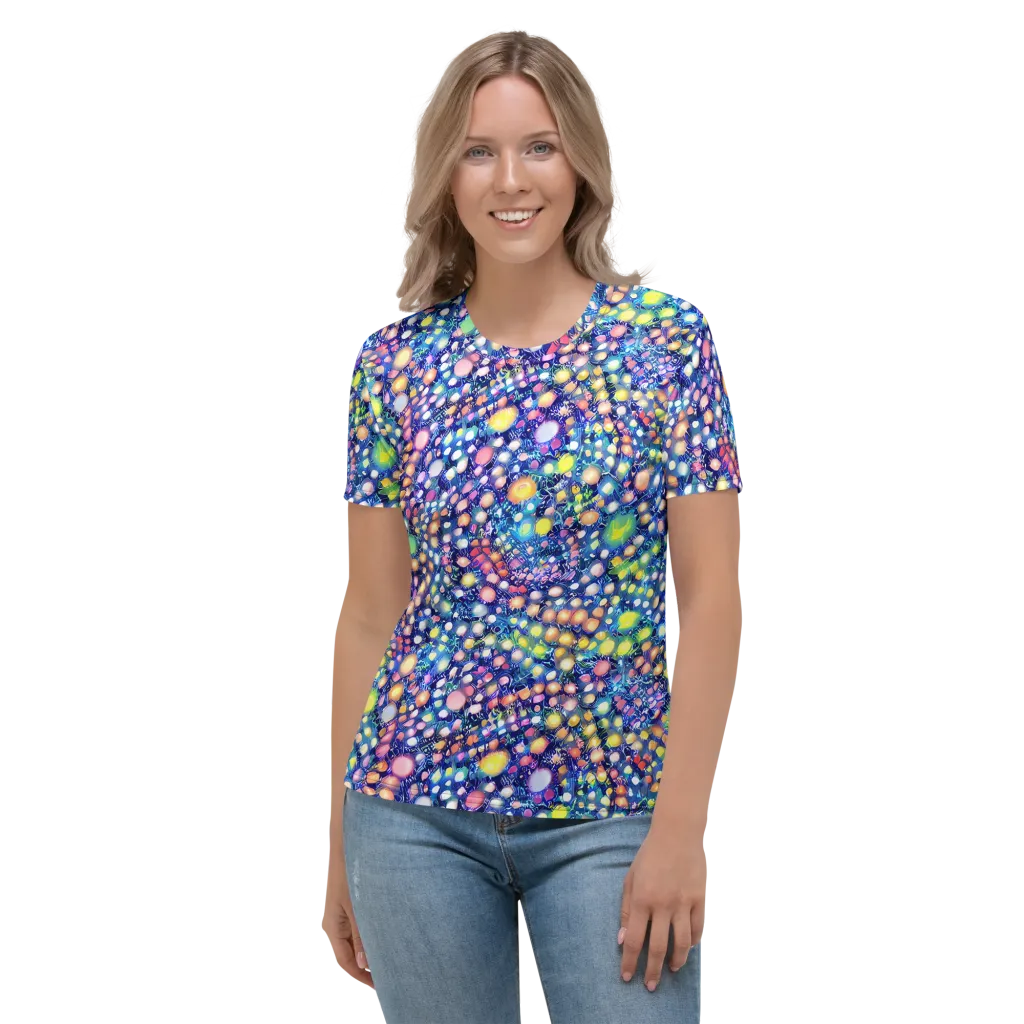 Neon Pebble Garden on Women's Crew Neck T-Shirt — Front