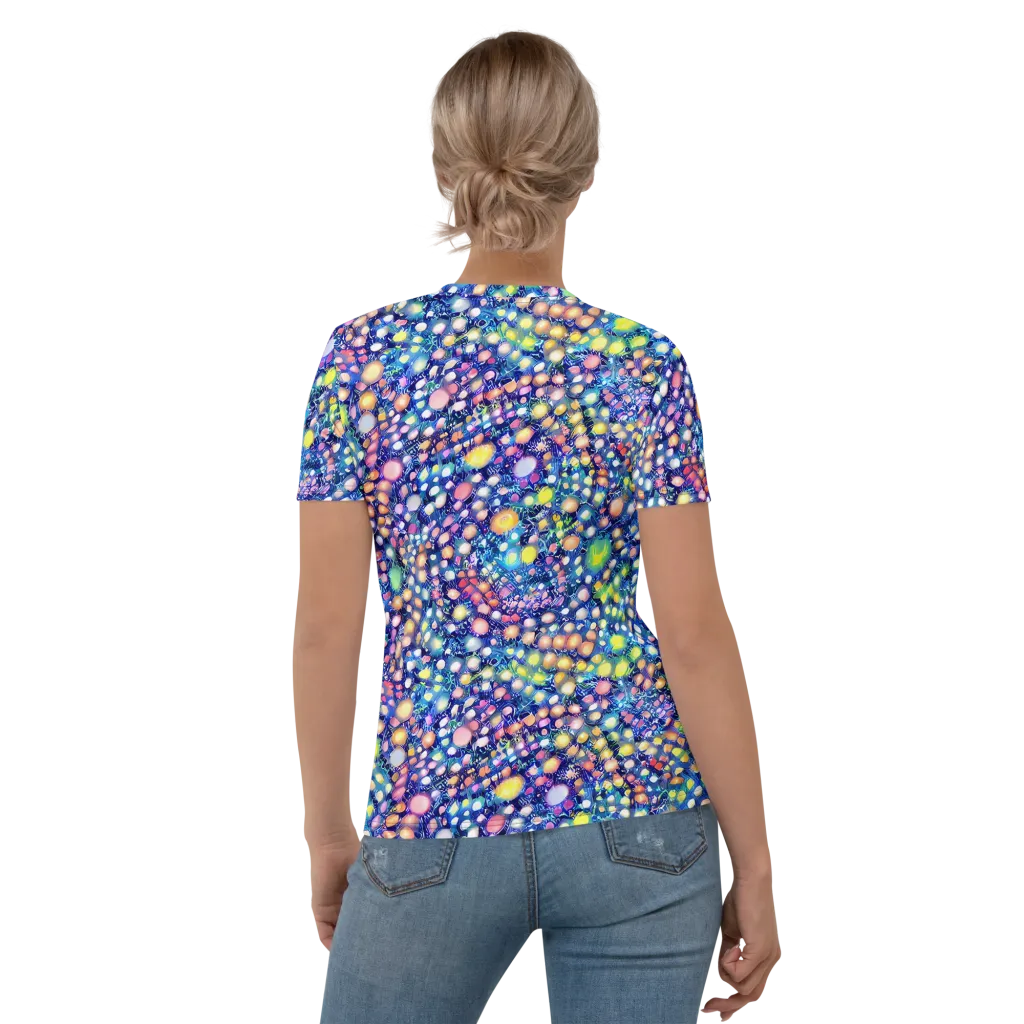 Neon Pebble Garden on Women's Crew Neck T-Shirt — Back