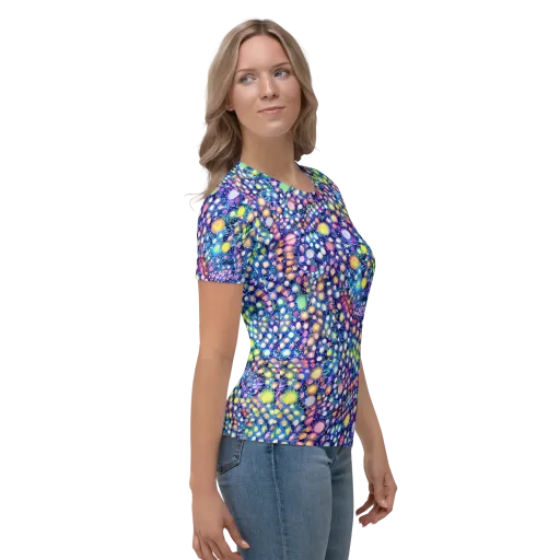 Neon Pebble Garden on a Women's Crew Neck T-Shirt