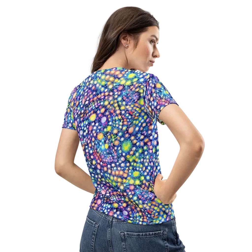 Neon Pebble Garden on Women's Crew Neck T-Shirt — Back