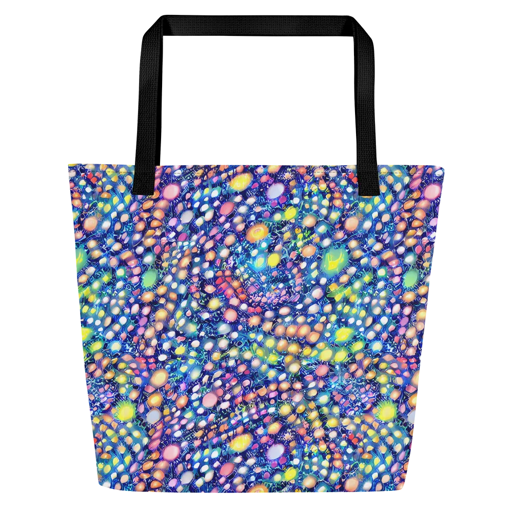 Neon Pebble Garden on Large Tote Bag W/ Pocket — Front