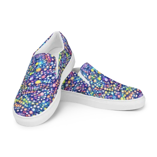 Neon Pebble Garden on a Women's Slip-On Canvas Shoes