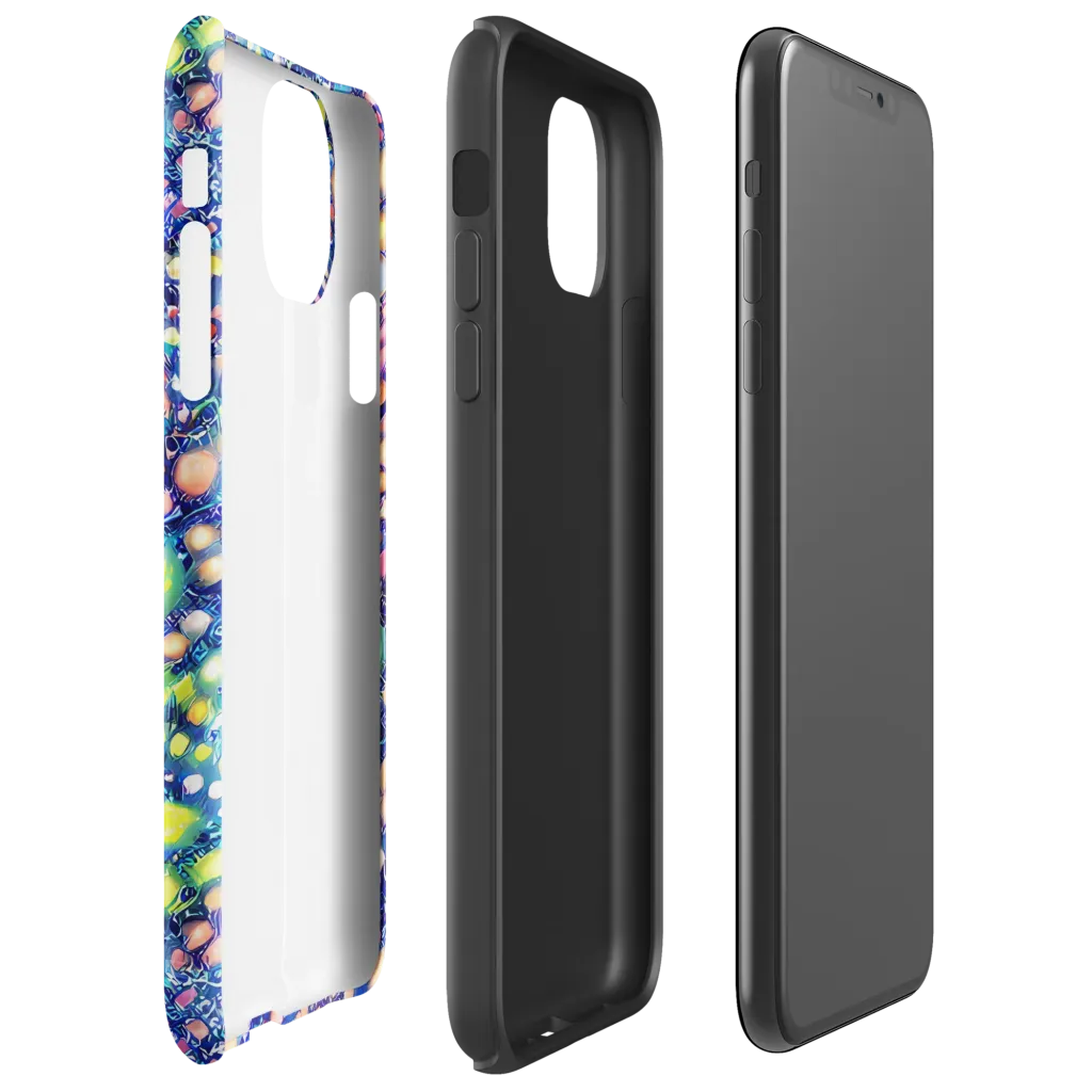 Neon Pebble Garden on Tough Case for iPhone® — Right