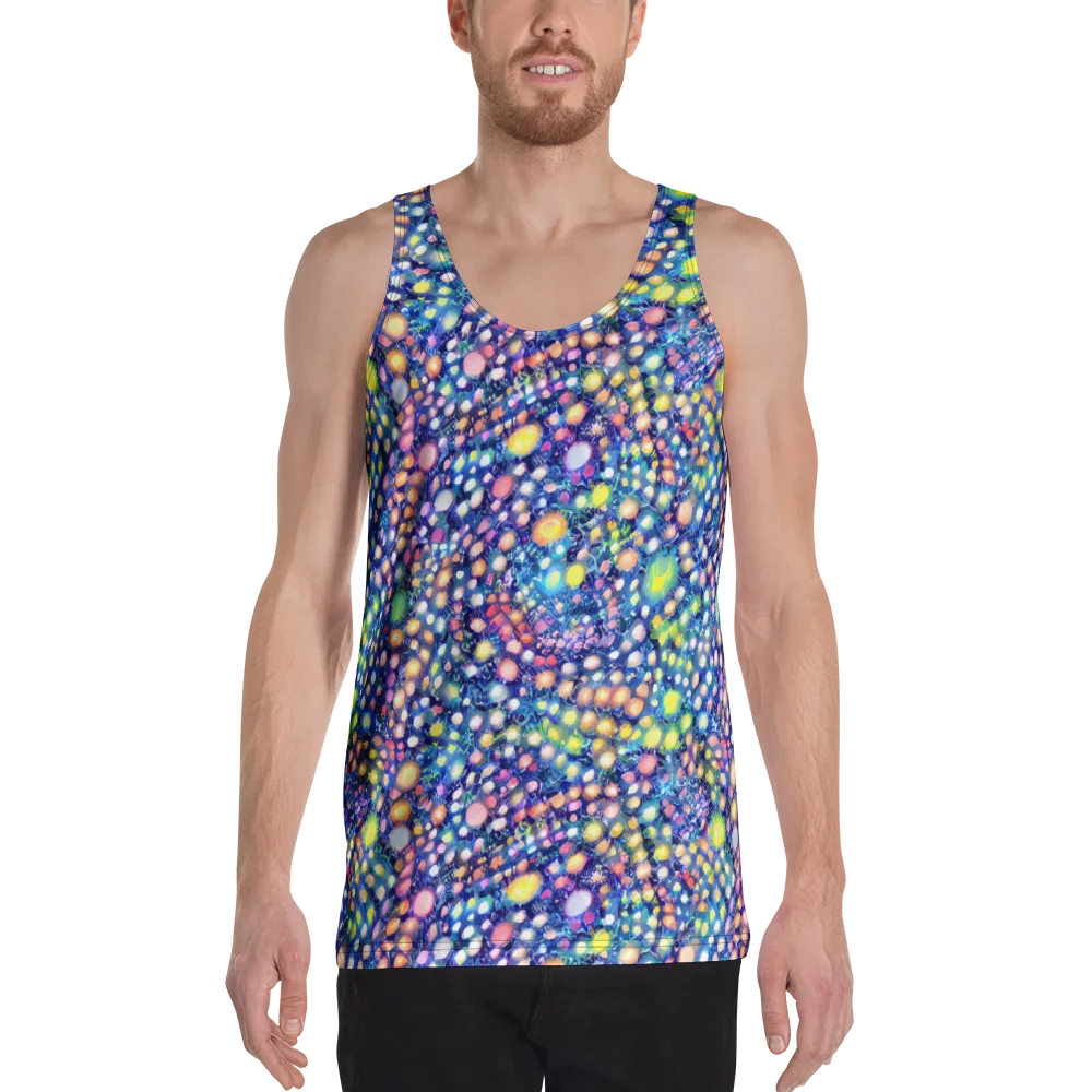 Neon Pebble Garden on Men's Tank Top — Front