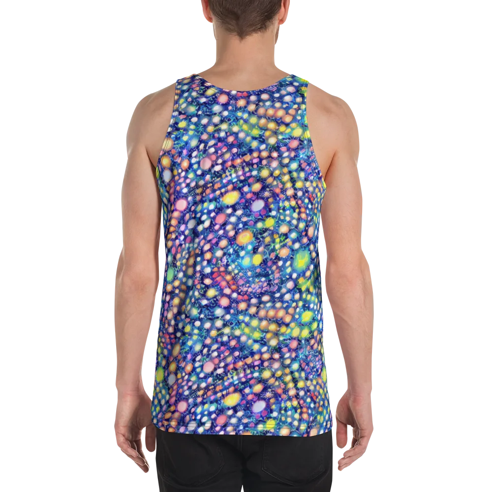 Neon Pebble Garden on Men's Tank Top — Back