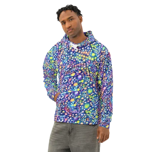 Neon Pebble Garden on a Cotton Hoodie