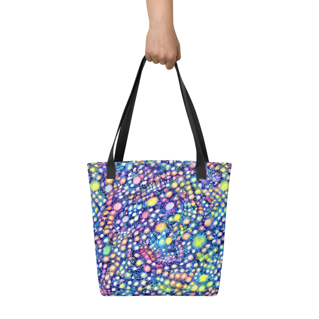 Neon Pebble Garden on Tote Bag — Front
