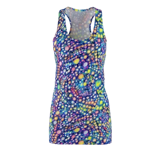 Neon Pebble Garden on a Racerback Dress