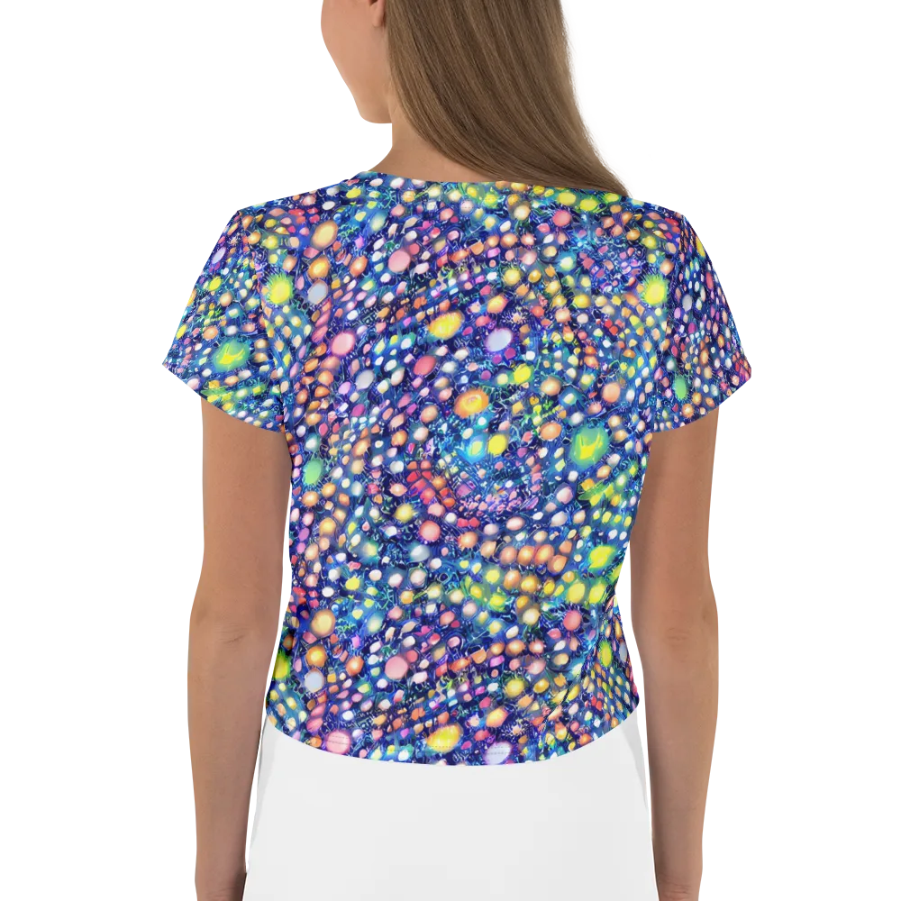 Neon Pebble Garden on Crop Tee — Back