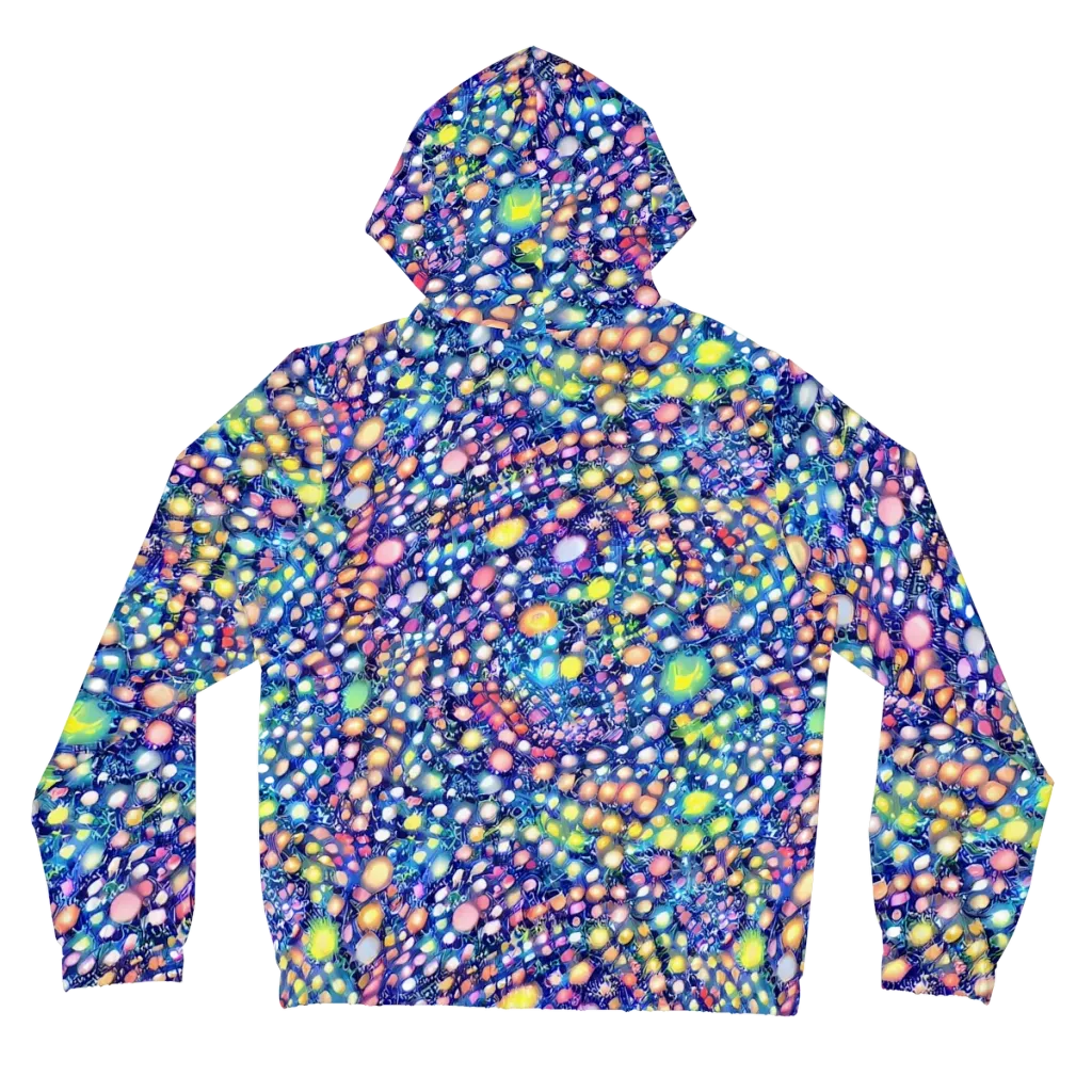 Neon Pebble Garden on Women's Full-Zip Hoodie — Back