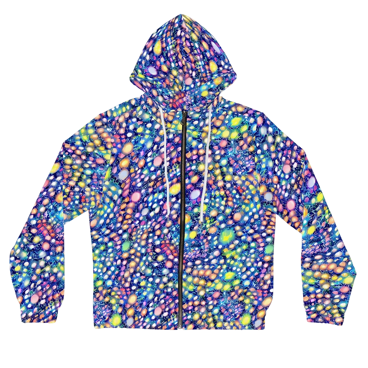 Neon Pebble Garden on Women's Full-Zip Hoodie — Front