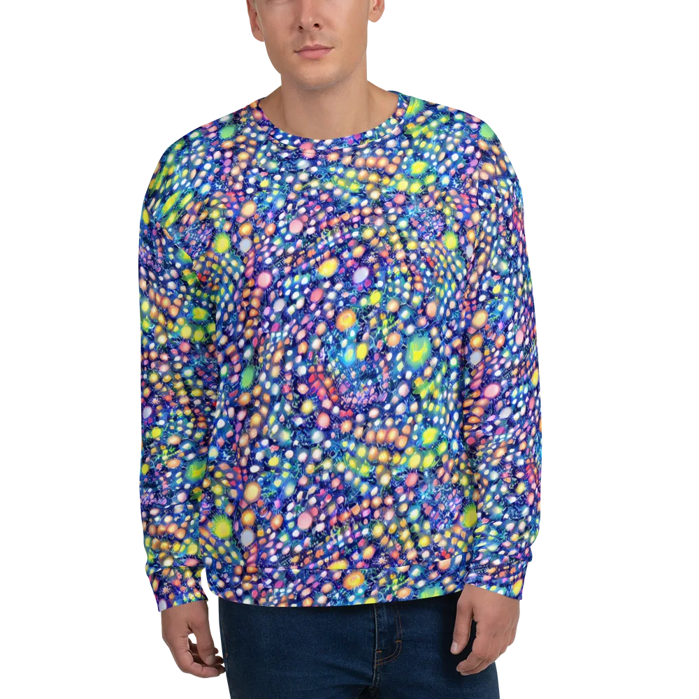 Neon Pebble Garden on Sweatshirt — Front