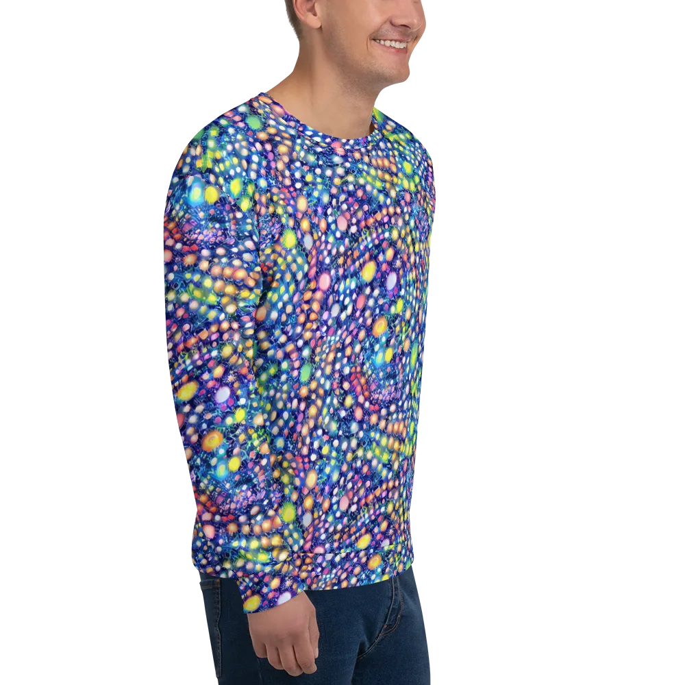 Neon Pebble Garden on Sweatshirt — Right Front