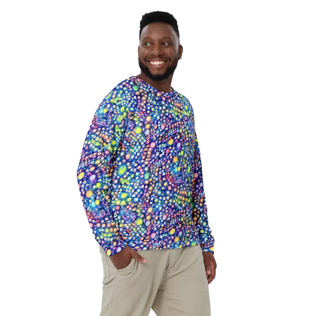 Neon Pebble Garden on Sweatshirt — Front