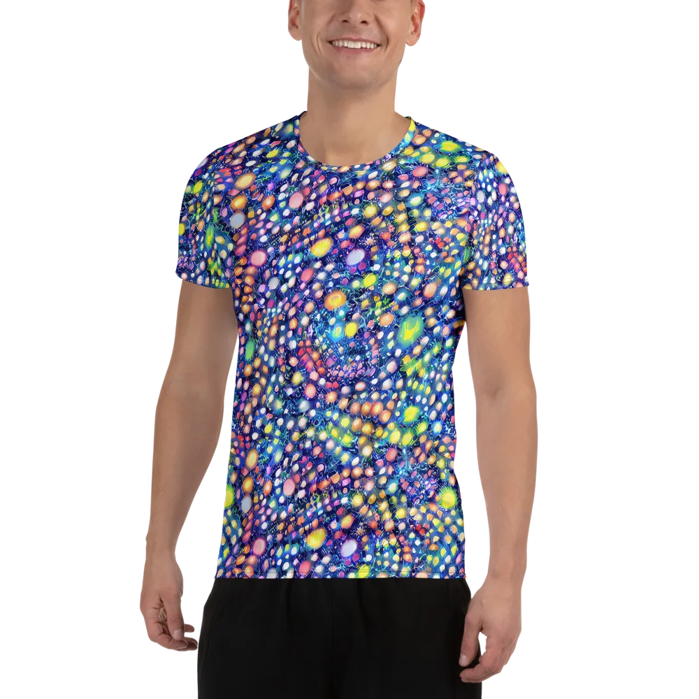 Neon Pebble Garden on Men's Athletic T-Shirt — Front