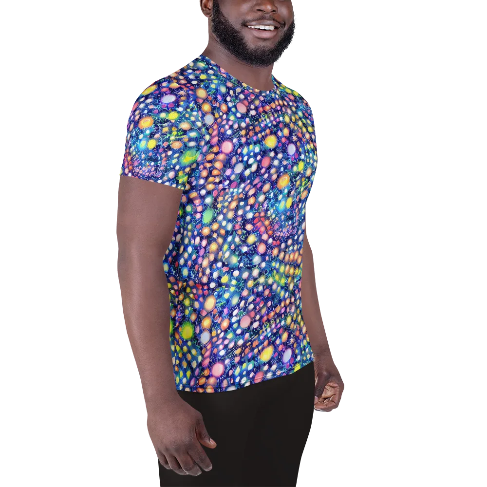 Neon Pebble Garden on Men's Athletic T-Shirt — Right