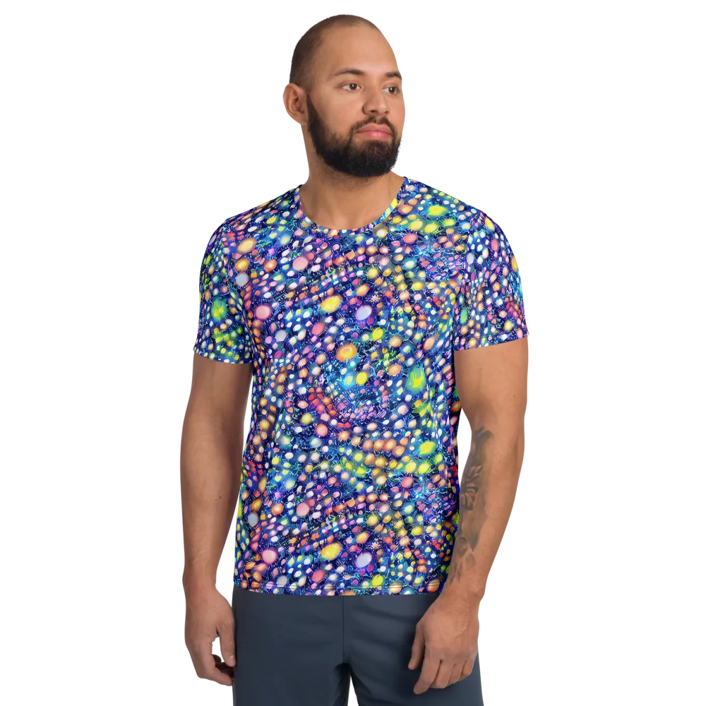 Neon Pebble Garden on Men's Athletic T-Shirt — Front