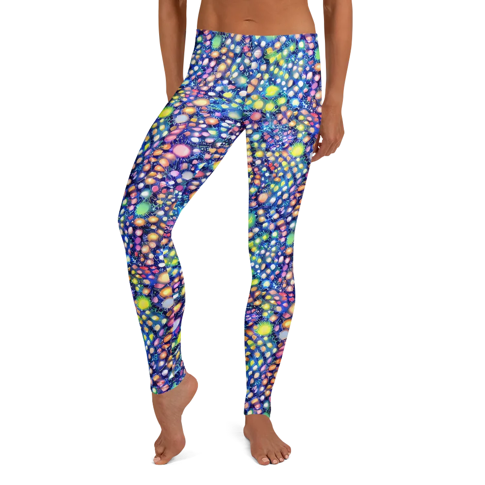 Neon Pebble Garden on Leggings — Front