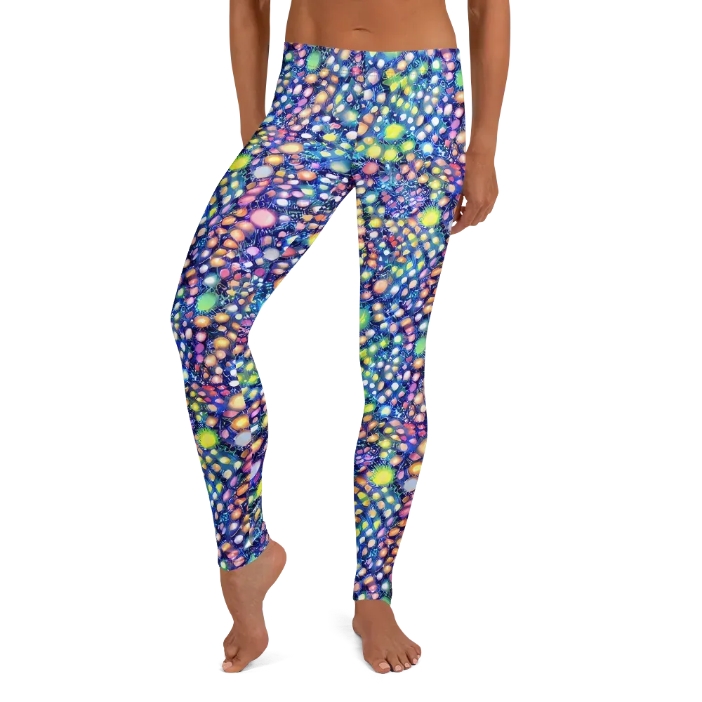 Neon Pebble Garden on Leggings — Front