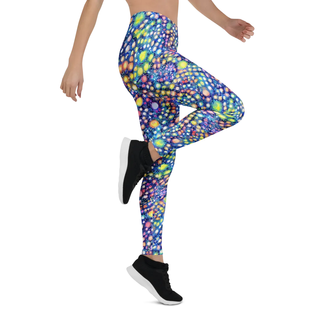 Neon Pebble Garden on Leggings — Right