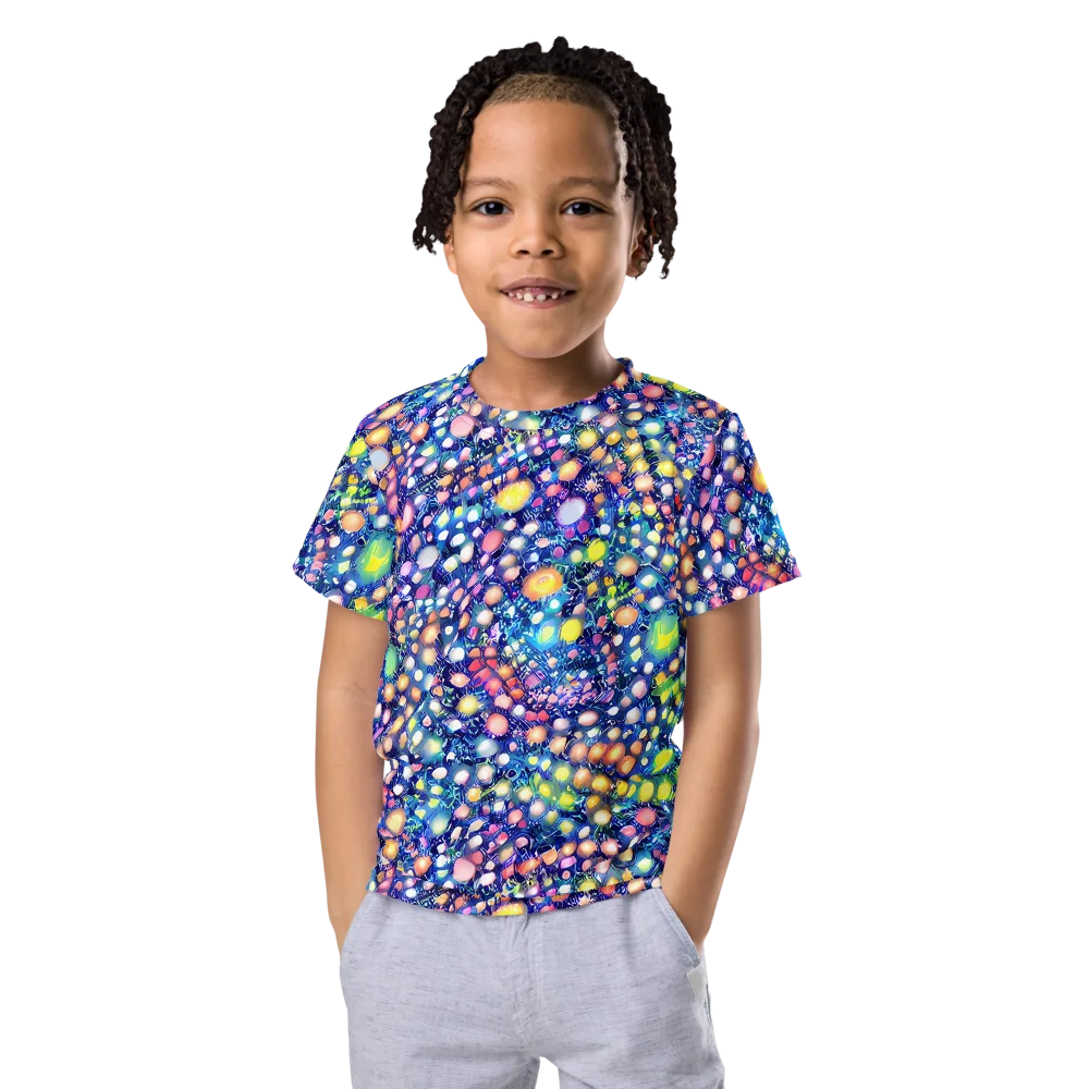 Neon Pebble Garden on Kids Crew Neck T-Shirt — Front