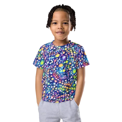 Neon Pebble Garden on a Kids Crew Neck T-Shirt