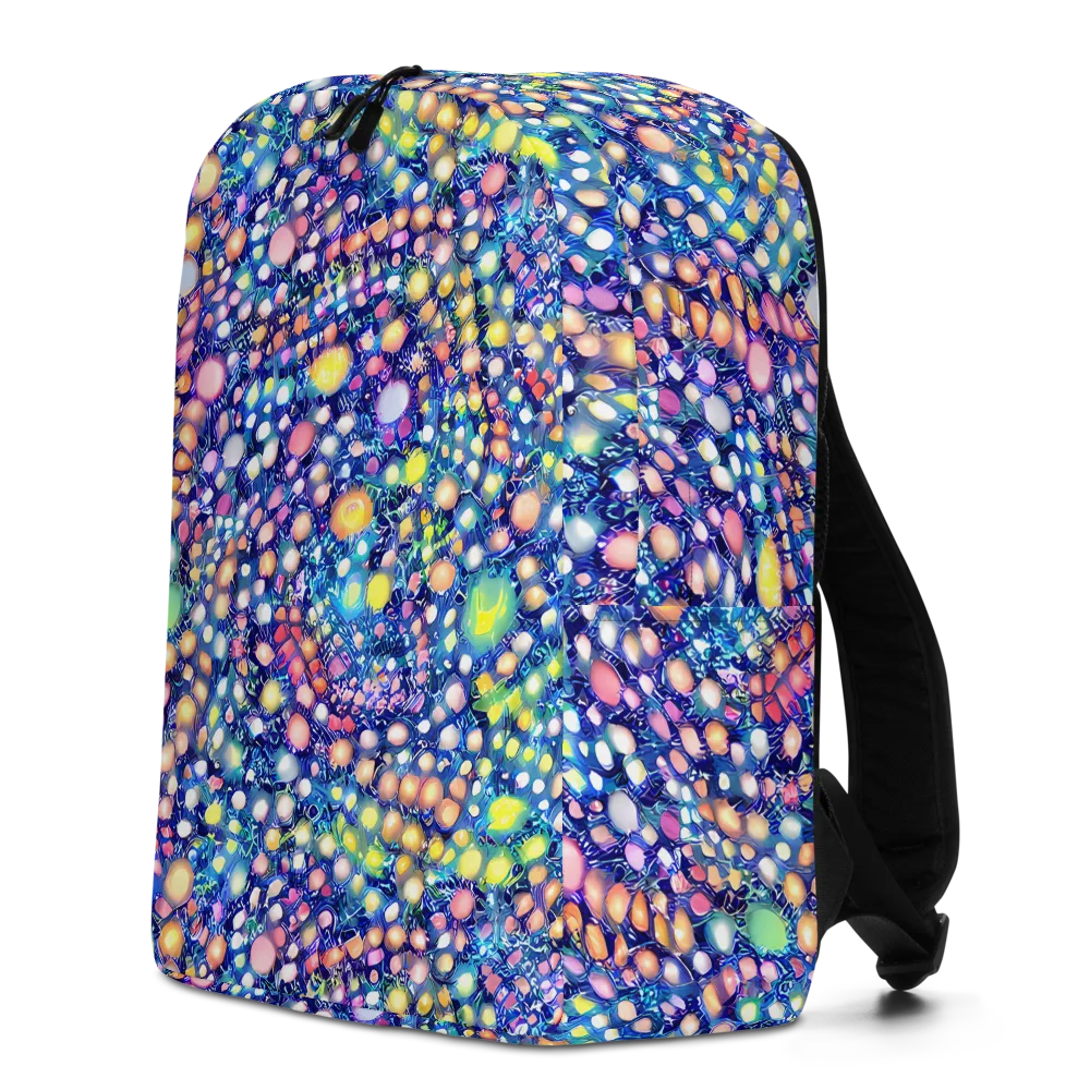 Neon Pebble Garden on Minimalist Backpack — Left