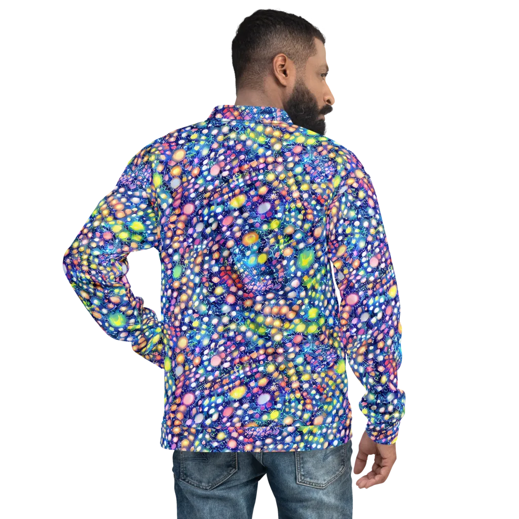 Neon Pebble Garden on Bomber Jacket — Back